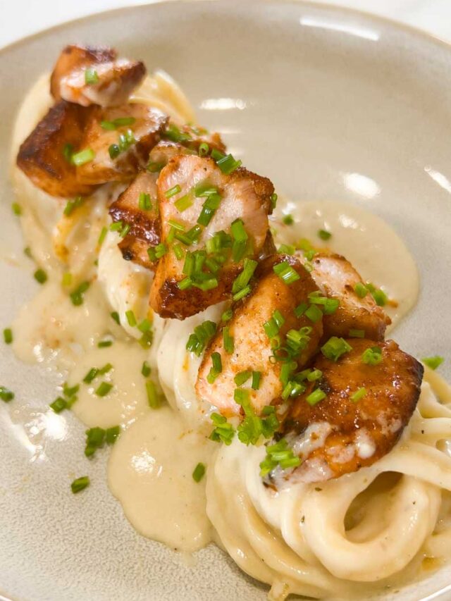 Salmon Alfredo Pasta Story